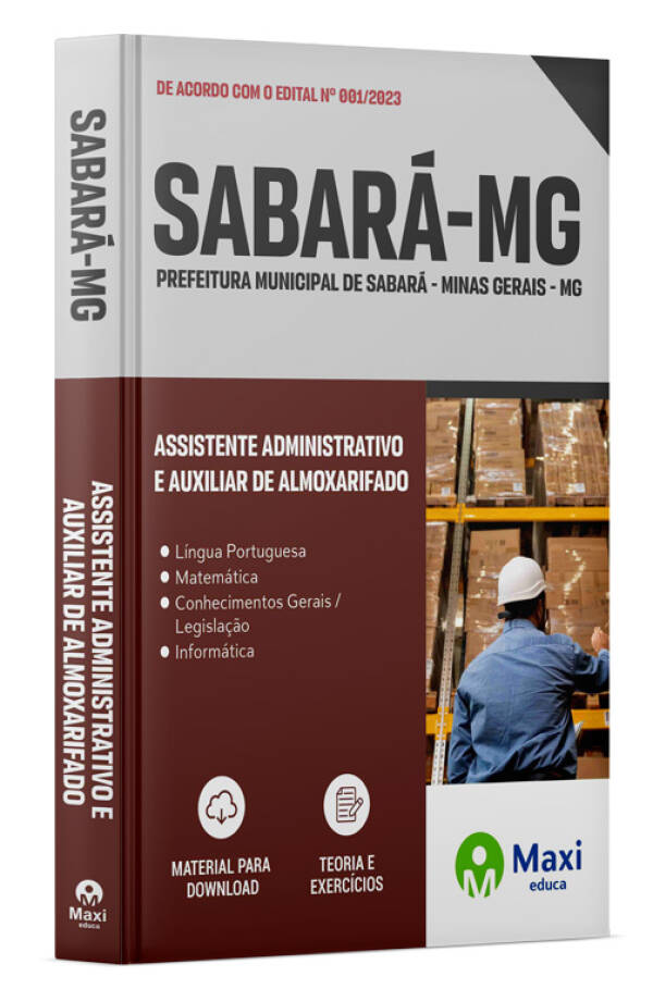 - Apostila Prefeitura de Sabará - MG - 2023 Assistente Administrativo e Auxiliar de Almoxarifado