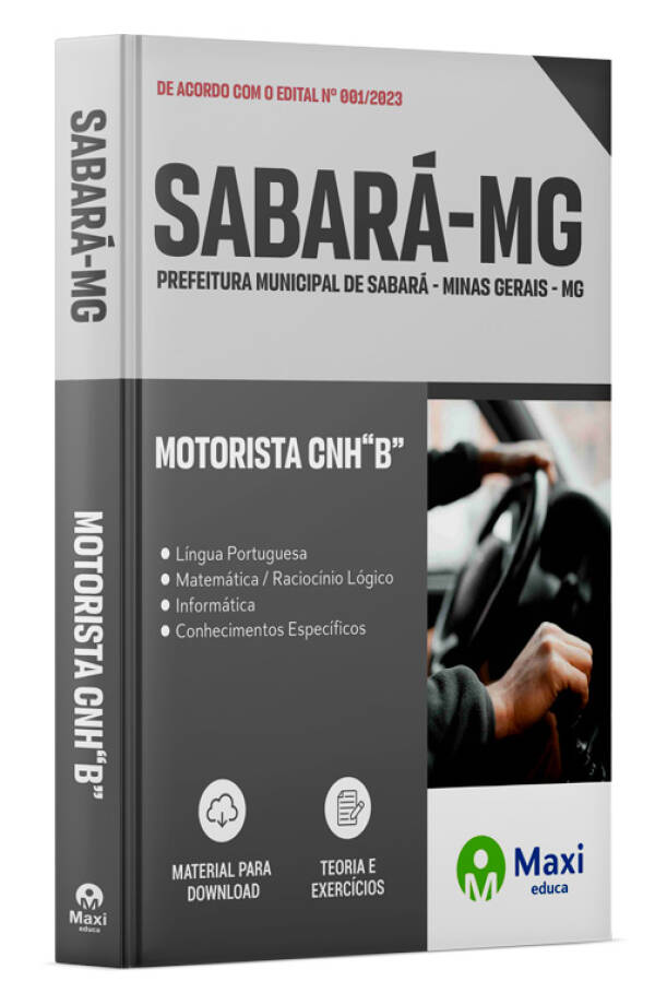 - Apostila Prefeitura de Sabará - MG - 2023 Motorista CNH“B”