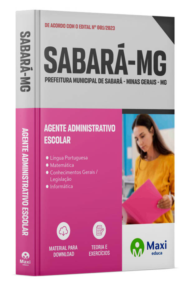 - Apostila Prefeitura de Sabará - MG - 2023 Agente Administrativo Escolar