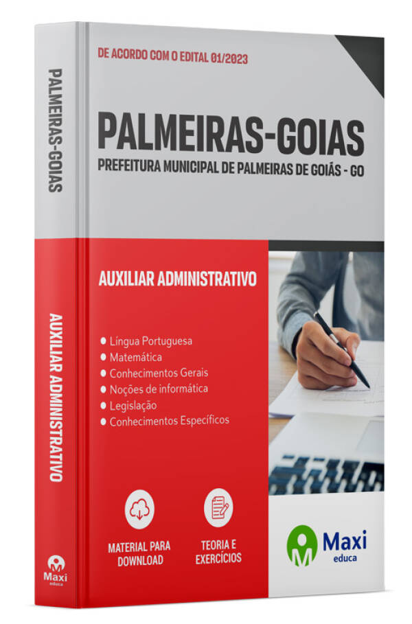 - Apostila Prefeitura de Palmeiras de Goiás - GO 2023 Auxiliar Administrativo