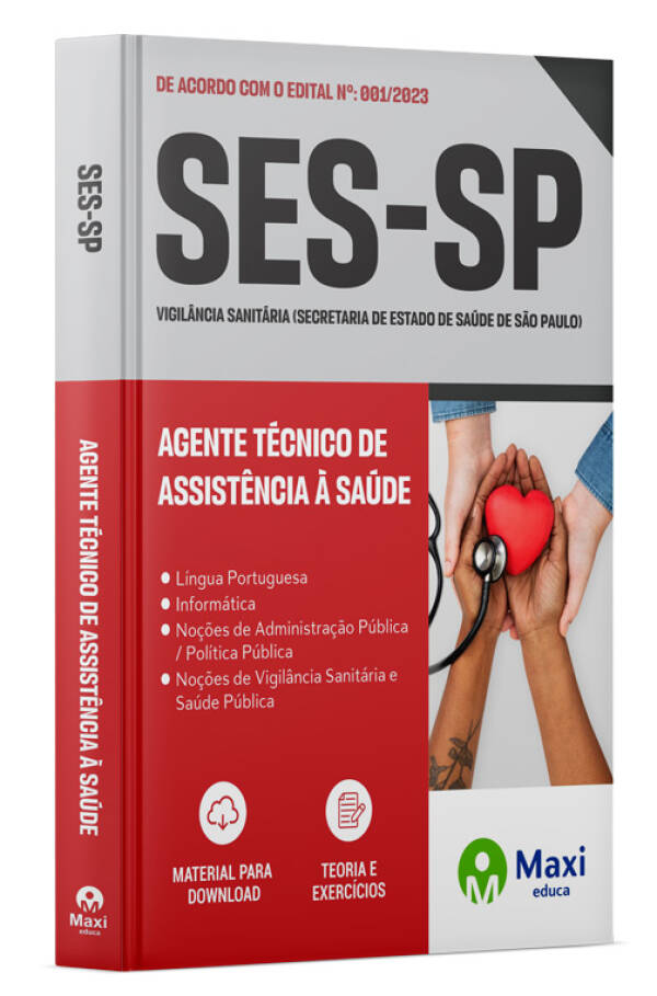 - Apostila SES-SP 2023 Comum aos cargos: Agente Técnico de Assistência à Saúde (Biomédico, Farmacêutico, Físico, Nutricionista e Químico), Cirurgião Dentista, Enfermeiro, Médico I